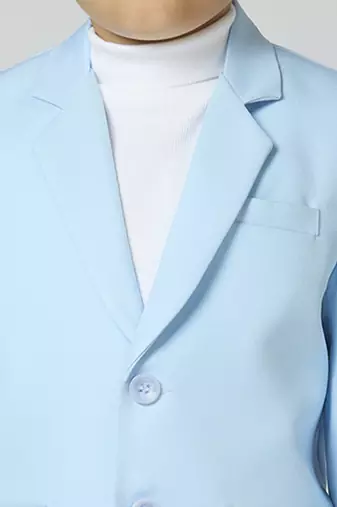 full sleeves solid elegance blazer - sky blue