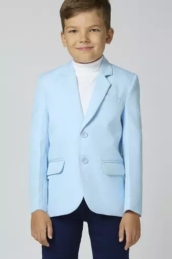 full sleeves solid elegance blazer - sky blue