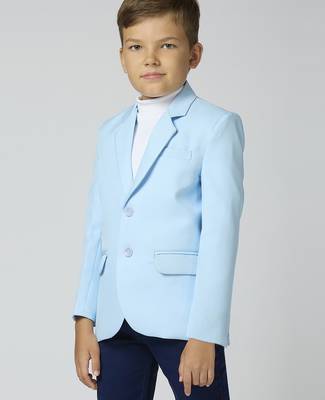 full sleeves solid elegance blazer - sky blue 4