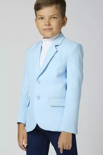 full sleeves solid elegance blazer - sky blue