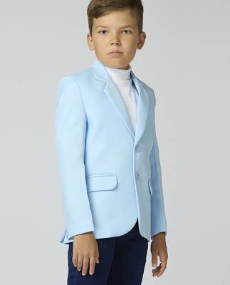 full sleeves solid elegance blazer - sky blue 5