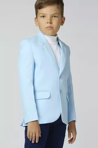 full sleeves solid elegance blazer - sky blue