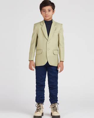 full sleeves solid elegance blazer - pista green 2