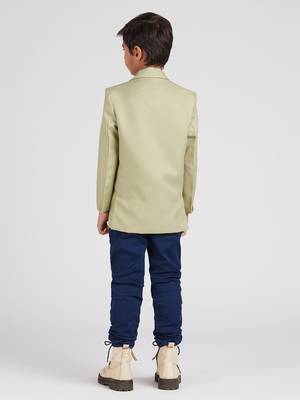 full sleeves solid elegance blazer - pista green 4