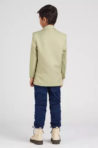 full sleeves solid elegance blazer - pista green