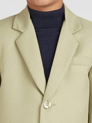 full sleeves solid elegance blazer - pista green 5