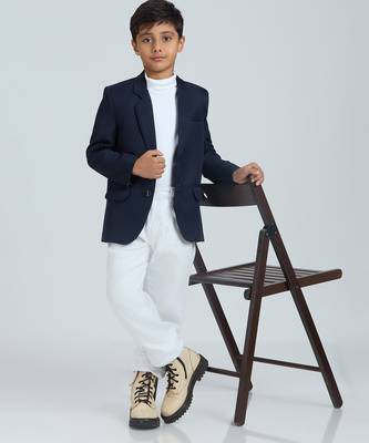 full sleeves solid elegance blazer - naby blue 1