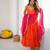 Orange georgette anarkali with ruffle  Anarkali with pink dupatta