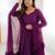 Wine jari work  pure soft  organja silk  full stich anarkali gown with bottom and dupatta