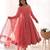 Peach jari work  pure soft  organja silk  full stich anarkali gown with bottom and dupatta