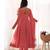 Peach jari work  pure soft  organja silk  full stich anarkali gown with bottom and dupatta