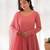 Peach jari work  pure soft  organja silk  full stich anarkali gown with bottom and dupatta