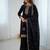 Black soft crunchy silk  fabric with fancy embroidery sequence and jari work full stitch sharara set