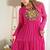 Pink pure soft fox georgette laheriya print fabric fully flair anarkali fully sttiched gown ready to wear
