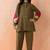 Sabhya olive olive viscose rayon embroidered co ord sets