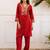 Kabool vermi red cotton embroidered co ord sets
