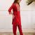 Kabool vermi red cotton embroidered co ord sets