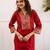 Kabool vermi red cotton embroidered co ord sets