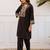 Kabool ebony black cotton embroidered co ord sets