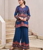 Kabool nileblue teal cotton printed co ord sets