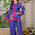 Jayti midnight blue cotton printed co ord sets
