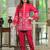 Sanmati scarlet red cotton embroidered co ord sets