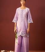 Ira lavender lavender cotton embroidered co ord sets