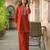 Bali apricot red viscose rayon embroidered co ord sets