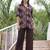 Sharad jam brown cotton embroidered co ord sets