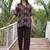 Sharad jam brown cotton embroidered co ord sets