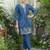 Palash indi blue jacquard embroidered co ord sets