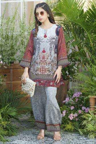 Palash cloud aqua blue crepe printed co ord sets