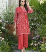 Palash crimson peach crepe printed co ord sets