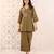 Raftar olive green cotton embroidered co ord sets