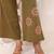 Raftar olive green cotton embroidered co ord sets