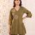 Raftar olive green cotton embroidered co ord sets