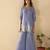 Albeli yale aqua blue viscose rayon embroidered co ord sets