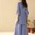Albeli yale aqua blue viscose rayon embroidered co ord sets