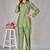Divya fern green viscose rayon embroidered co ord sets