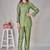 Divya fern green viscose rayon embroidered co ord sets