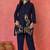 Sabhya prussian blue cotton embroidered co ord sets