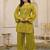 Kara sage green cotton embroidered co ord sets