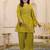 Kara sage green cotton embroidered co ord sets