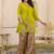 Kara basil green cotton embroidered co ord sets