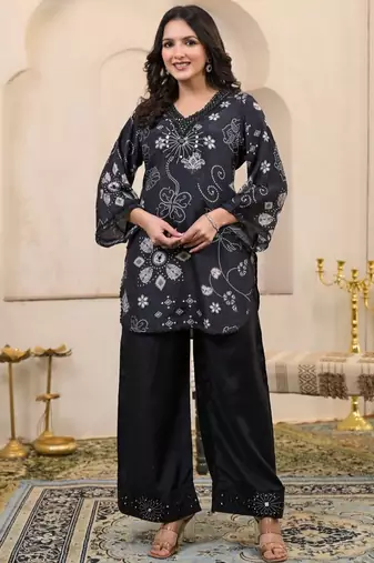 Kara jetty black cotton embroidered co ord sets