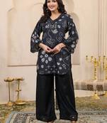 Kara jetty black cotton embroidered co ord sets