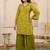 Kara forest green cotton embroidered co ord sets