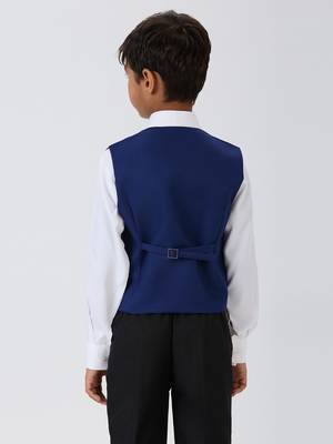 solid sleeveless waist coat - royal blue 2