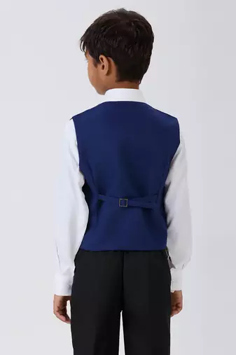 solid sleeveless waist coat - royal blue