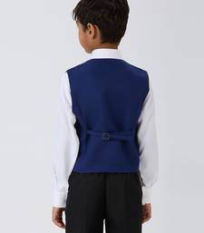 solid sleeveless waist coat - royal blue
